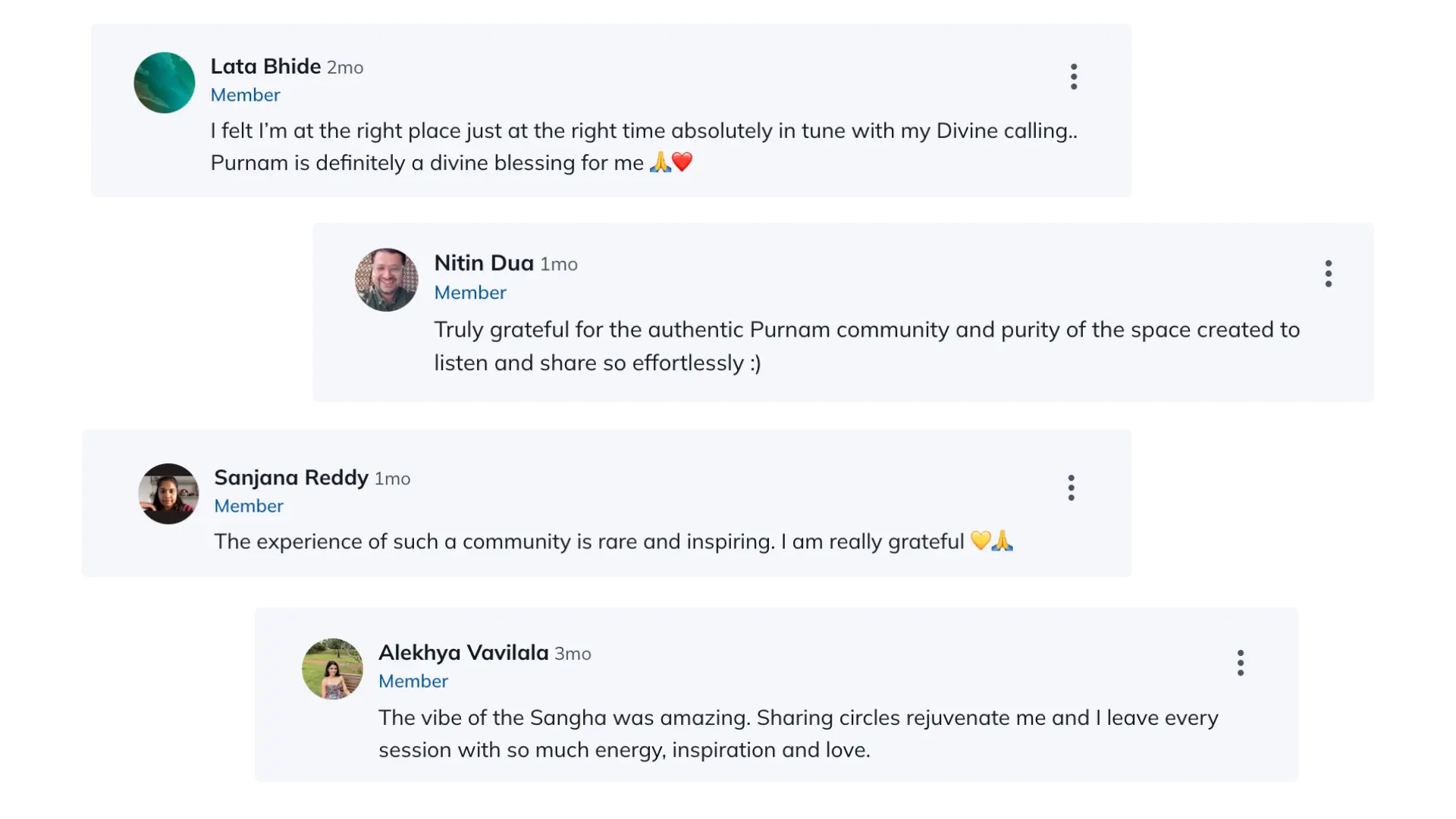 Purnam Testimonial Screenshots (Square) (Presentation)