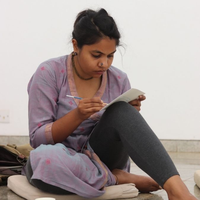 Sanjana working Sanjana working
